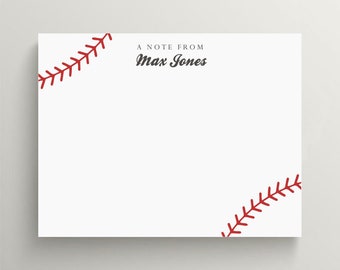 Personalized Stationery Set | Flat Note Card | Baseball Stationery | Sports Stationery | Baseball Note Card | Kids Stationery | Set of 10