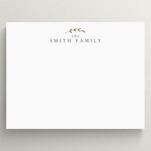 Personalized Stationery Set | Flat Note Card | Family Stationery | Couples Note Card | Elegant Custom Notecard | Laurels | Set of 10