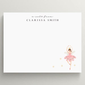 Personalized Stationery Set | Ballerina Note Card | Ballerina Stationery | Ballet Note Card | Ballet Stationery | Set of 10