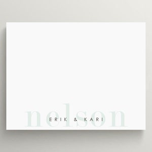 Personalized Stationery Set | Flat Note Card | Couples Stationery | Modern Note Card | Minimalist Stationery | Set of 10