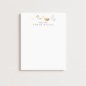 Personalized Kitchen Notepad: Baking Theme, Recipe Notes, Gift For Cook