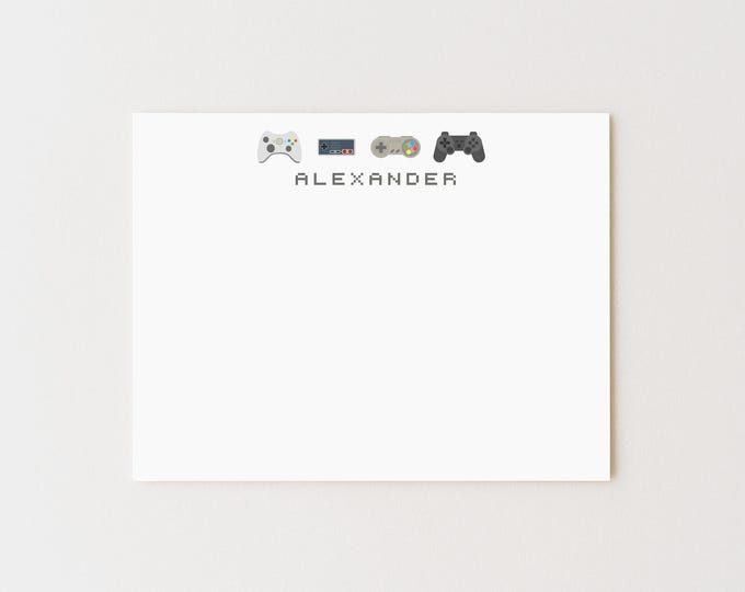 Personalized Video Game Stationery Set: Controller Thank You Cards