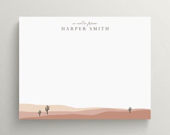 Personalized Stationery Set | Flat Note Card | Desert Stationery | Arizona Note Card | Cactus | Terracotta | Set of 10