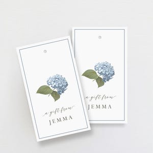 Personalized Hydrangea Gift Tag: Custom Vintage Floral Tags (Set of 10)