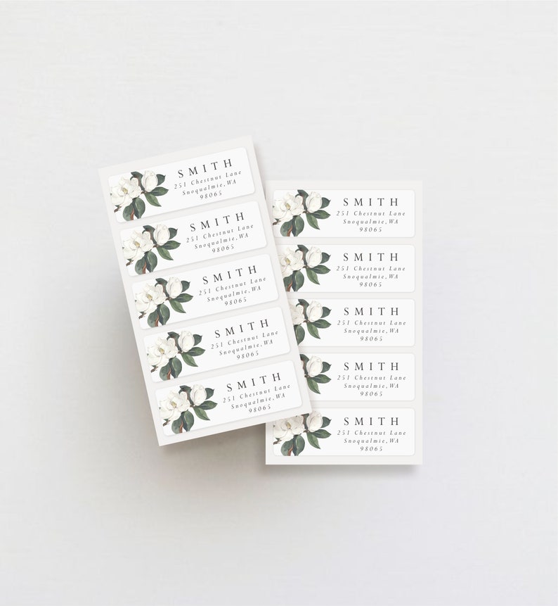 Personalized Return Address Labels Magnolia Address Labels Etsy