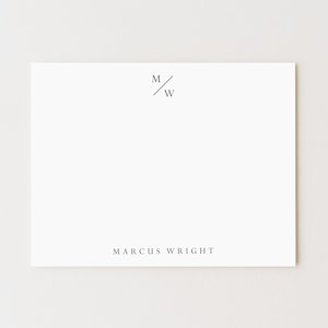 Personalized Stationery Set: Minimalist Initials Note Cards, Set of 10