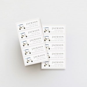 Set of 30 Address Labels | Weatherproof Labels | Return Address Stickers | Golf Cart Personalized Address Labels | Golf Label