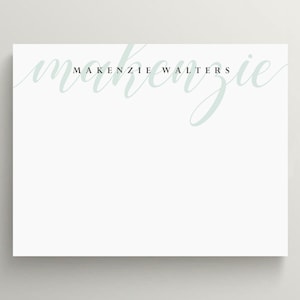 Personalized Stationery Set | Flat Note Card | Modern Name Stationery | Modern Minimalist Note Card | Family Stationery | Set of 10