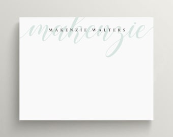 Personalized Stationery Set | Flat Note Card | Modern Name Stationery | Modern Minimalist Note Card | Family Stationery | Set of 10