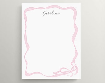 Personalized Stationery Set | Custom Kids Stationery | Baby Girl | New Baby Stationery | Pink Ribbon | Set of 10