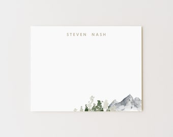 Mountain Stationery Set: Personalized Hiking Note Cards