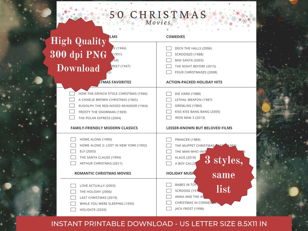 Christmas Movie Checklist Printable - Il 1080xN.6496478729 86ht 