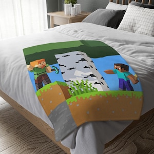 Manta de Minecraft, manta personalizada, manta especial, manta para adultos y niños, manta portátil para sofá, regalo.