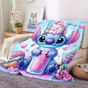 Manta Lilo & Stitch, manta personalizada, manta especial, manta para adultos y niños, manta de sofá, manta de fútbol, manta portátil de regalo.