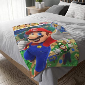 Manta de Super Mario Bros, manta personalizada, manta especial, manta para adultos y niños, manta portátil para sofá, manta para acampar, regalo