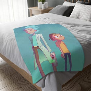Manta de Rick y Morty, manta personalizada, manta especial, manta para adultos y niños, manta portátil para sofá, manta para acampar, regalo