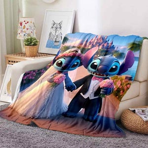 Manta Lilo & Stitch, manta personalizada, manta especial, manta para adultos y niños, manta de sofá, manta de fútbol, manta portátil de regalo.