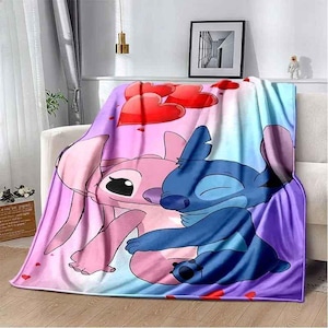 Manta Lilo & Stitch, manta personalizada, manta especial, manta para adultos y niños, manta de sofá, manta de fútbol, manta portátil de regalo.