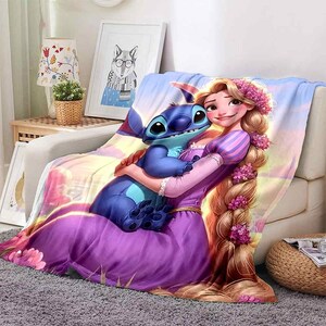 Manta Lilo & Stitch, manta personalizada, manta especial, manta para adultos y niños, manta de sofá, manta de fútbol, manta portátil de regalo.