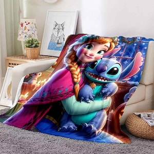 Manta Lilo & Stitch, manta personalizada, manta especial, manta para adultos y niños, manta de sofá, manta de fútbol, manta portátil de regalo.