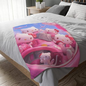 Manta de Hello Kitty, manta personalizada, manta especial, manta para adultos y niños, manta portátil para sofá, regalo