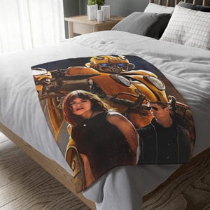 Manta Bumblebee Transformers, manta personalizada, manta especial, manta para adultos y niños, manta portátil para sofá, manta para acampar, regalo