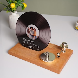 Now Playing Record Holder Stand Gift,Now Spinning Vinyl Record Display Top Record Holder,Personalized music Record Gift,Christmas Gift