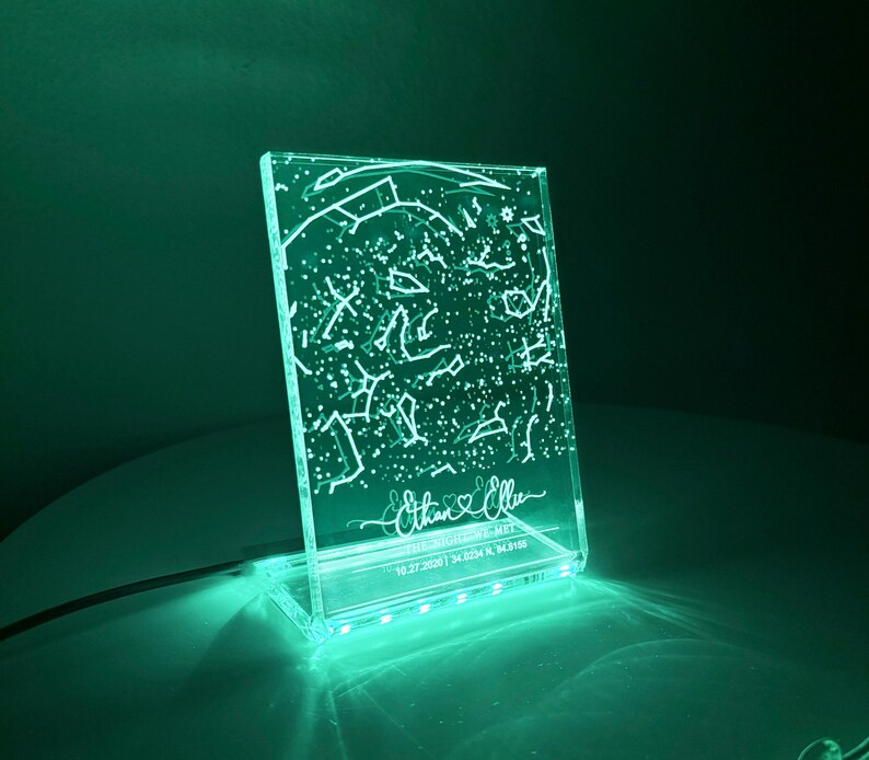 Personalized Constellation Chart Lamp Gift Star Map on Night Light