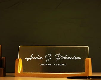 Custom Engraved Nameplate, End Of Year Thank You Gift,  Corporate Holiday Gifts for Coworkers, Custom Graduation Gifts, New Job Present