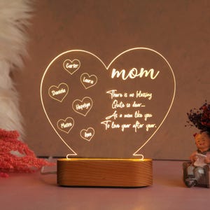 Poema personalizado para a mãe com nomes, presente de aniversário para a mãe da filha, do filho, carta para a mãe e placa de quebra-cabeça, presente para a mãe, nome da família do presente de Natal