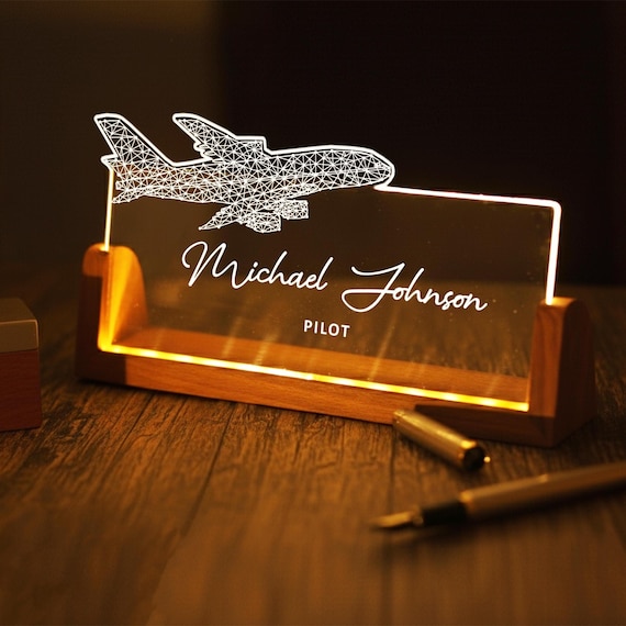 Personalized Airplane Name Sign, Custom Aviation Gift, Aircraft Name Sign, Pilot Name Sign, Airforce Plane Sign