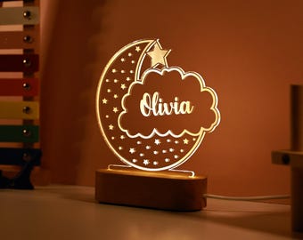 Personalized Night Light for Kids, Baby Night Light, Nursery Lamp, Custom Baby Gifts, Personalized Baby Room Decor, Christmas Gift Baby