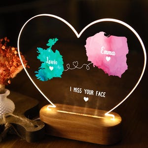 Personalized Two Maps Distance Gift for Couple, Personalized Heart Shaped Map, Gift for Him or Her, 1 Year Anniversary Gift for Boyfriend