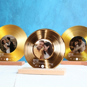 Personalized Vinyl Record with Photo, Custom Plaque, Vinyl Record Plaque, Personalized Vinyl, Music Gift, Music Plaque custom, Gold Plaque
