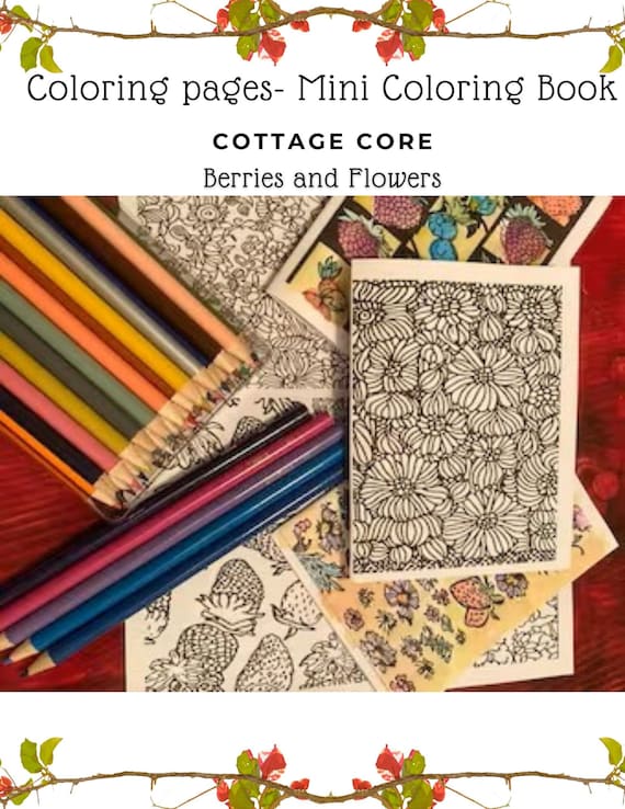 Cottagecore Coloring Pages, Mini Coloring Books, Print on Demand Coloring  Pages, Digital Download, Print at Home, Cottagecore Mom, Flowers 