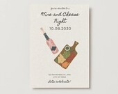 Wine and Cheese Night Dinner Party Invite