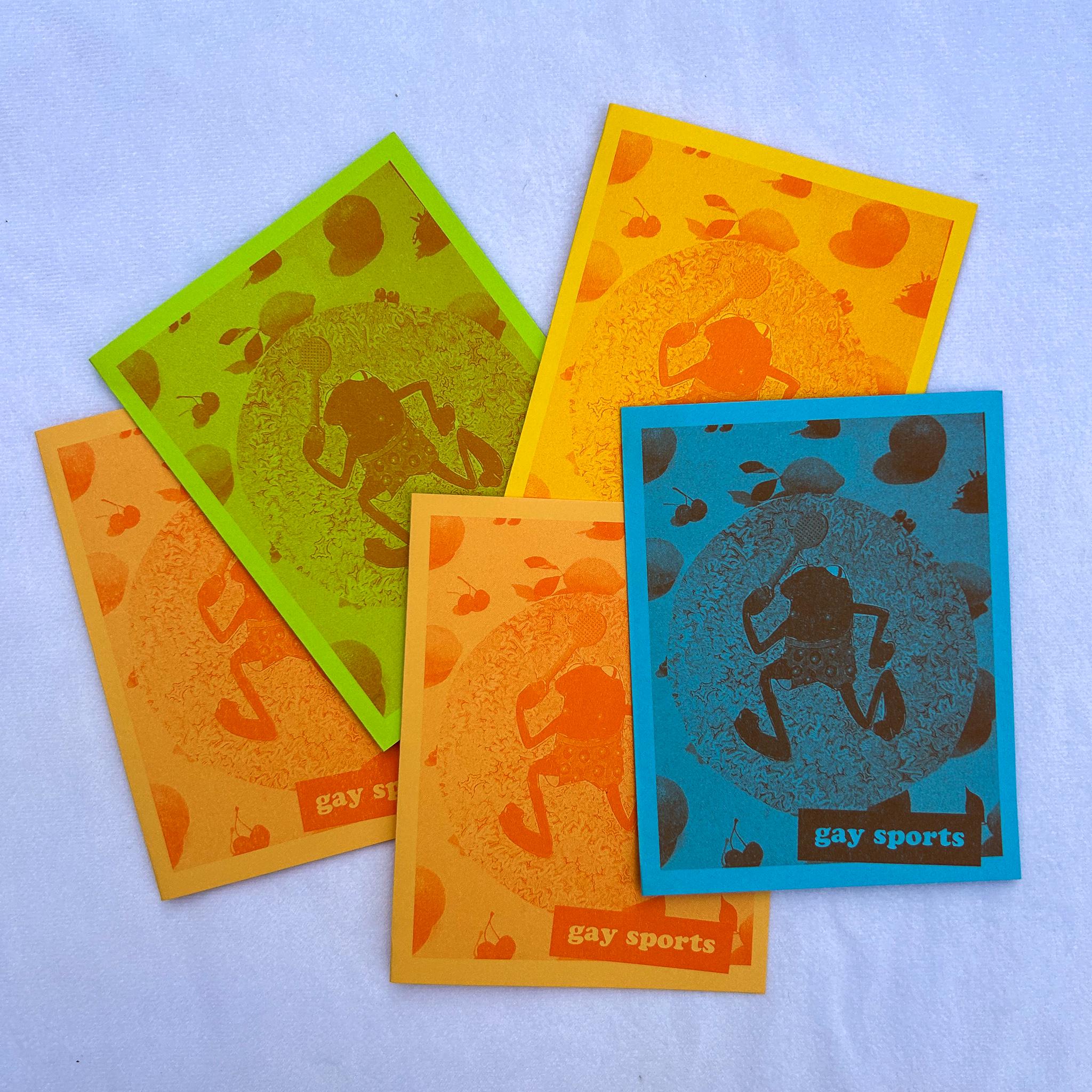 Gay Sports Card Cute Riso Printed