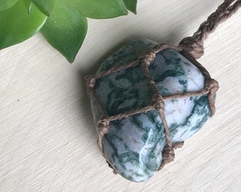 Earthy Tree Agate Necklace - Handmade Healing Crystal Necklace - Healing Stone Necklace - Earthy Boho Necklace - Hippie Style Jewelry Druid