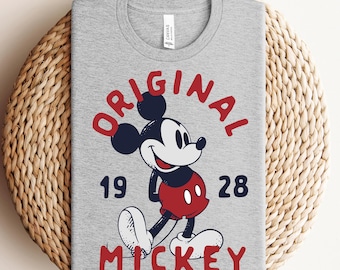 Camiseta retro original de Mickey Mouse de Disney, camiseta de Mickey Mouse de Disney, top para vacaciones familiares de Disney, camiseta de Magic Kingdom con el atuendo de Mickey Mouse, regalo de Disney