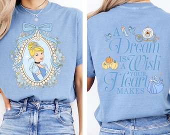 Komfort Farben Disney Cinderella Shirt, Prinzessin Cinderella Aquarell Coquette Bow Tee, Magic Kingdom Mädchen Reise, Kleine Prinzessin Outfit