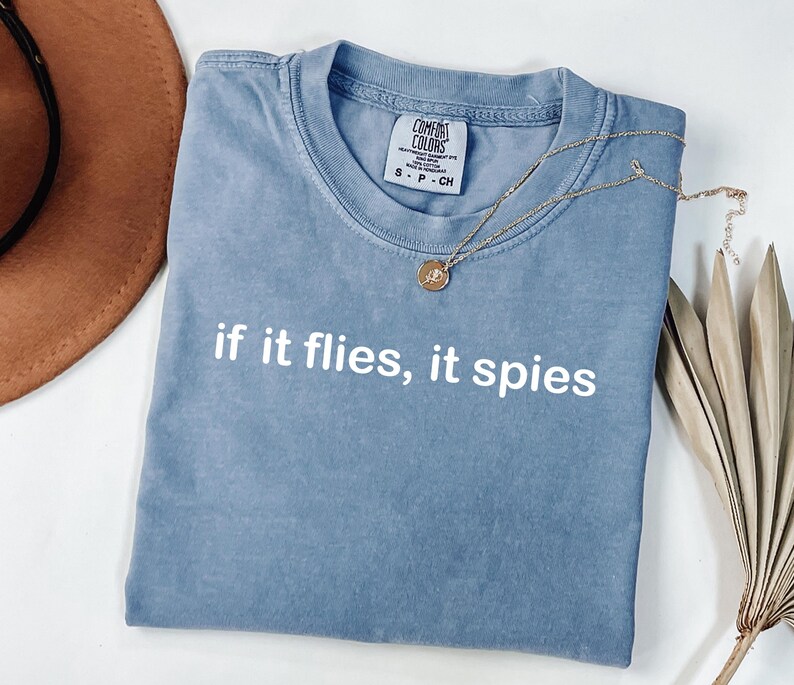 Camiseta "Si vuela, espía", "Los pájaros no son reales", divertida camiseta de conspiración, regalo para amantes de las teorías, frase sarcástica sobre pájaros imagen 3