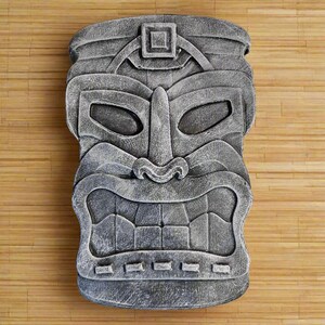Tiki Head Statue: Unique Concrete Outdoor Decor For Your Garden or Home, Concrete Sculpture, Lawn Art, Zen Garden