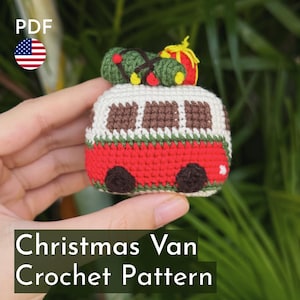 Virkmönster för julbil: Amigurumi-dekoration (digital PDF)