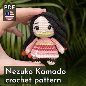 Nezuko Kamado Crochet Doll Amigurumi Pattern, Demon Slayer - Digital PDF Instant Download, English