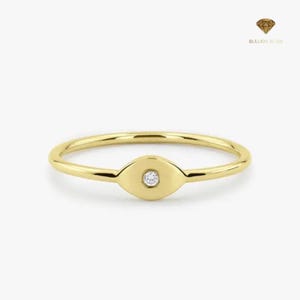 Evil Eye Ring / Evil Eye Diamond Ring in 14k Gold / Evil Eye Jewelry / Stacking Ring / Eye Ring / Gold Evil Eye Ring