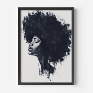 黒人女性の肖像画アート アフロセントリックな女性の壁アート 高級