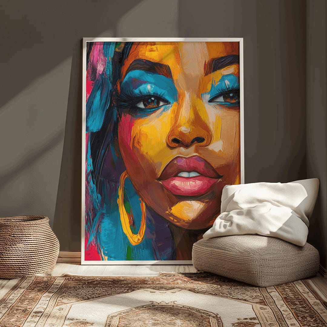 Colorful Black Woman Pop Art Print: Modern Afrocentric Home Decor ...