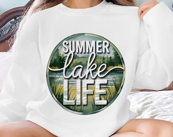 Retro Sommer See Leben PNG Design: Camping Sublimation (Digitaler Download