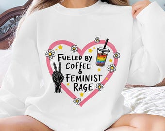 Fueled By Coffee Feminist Rage PNG, Skeletthand (Digital Nedladdning)
