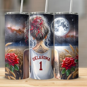 Oklahoma Tumbler Wrap, Oklahoma Girl 20oz Skinny Tumbler Design, Sooner State Sublimation Straight 20oz Tumbler Design File